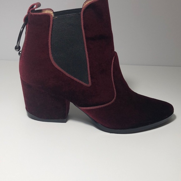 Velvet Burgundy Booties - Picture 8 of 10